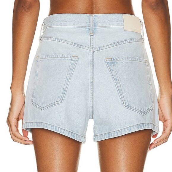 Citizens Of Humanity Sz 26 Blue Franca Pleated Baggy Jean Shorts Preppy Classic - Picture 3 of 10